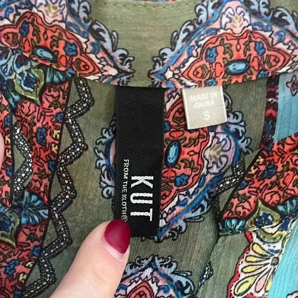 KUT From The Cloth Women's Jasmine Chiffon Blouse Top Shirt, Sheer, Size Small - Picture 2 of 3
